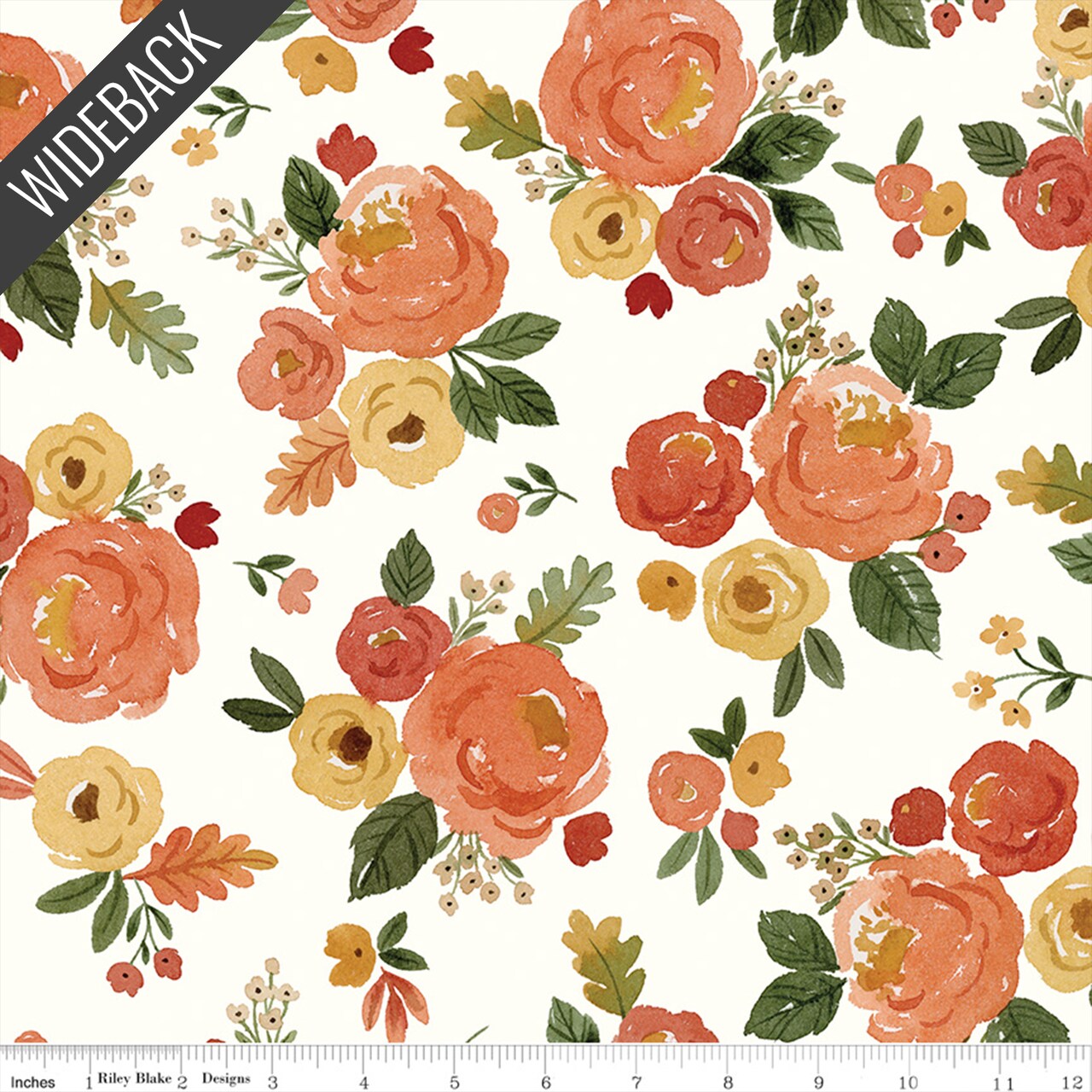 Floral Wideback (108 Inch) in Cloud (wb16347-cloud) | RBD Widebacks | Riley Blake Designs | Riley Blake